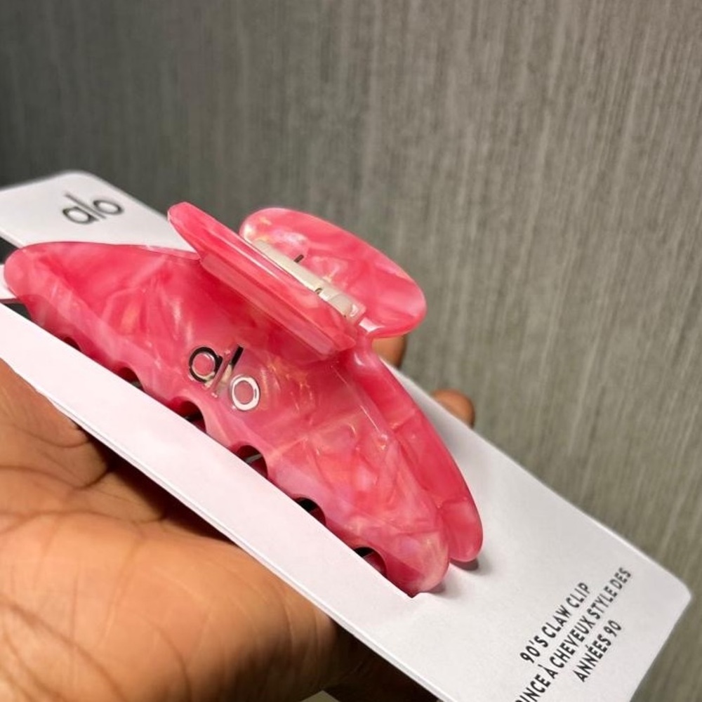 Pink Marble Hair Claw Clip - Large